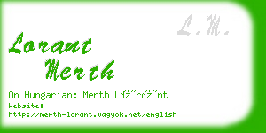 lorant merth business card